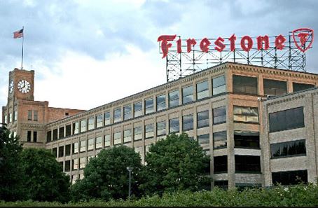 Siège de Firestone avant son rachat par Bridgestone en 1988