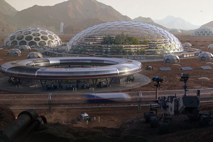 Vision futuriste de 2060, illustration des incertitudes sur l'avenir de nos enfants.
