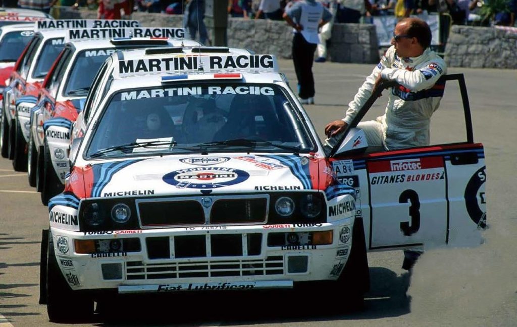 Didier Auriol avec les Lancia Delta Integrale Martini Racing en championnat du monde