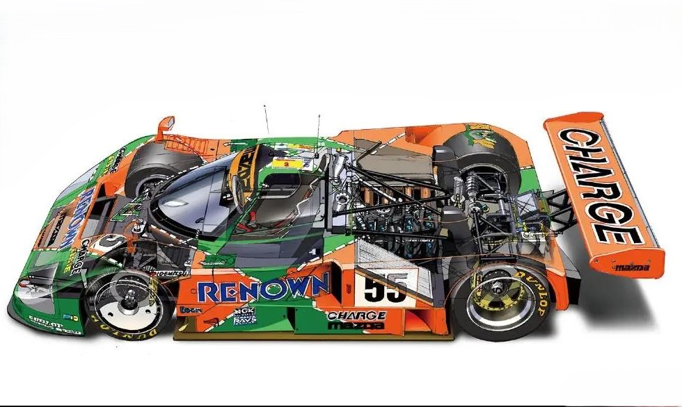 Mazda 787B victorieuse des 24 Heures du Mans grâce à son moteur rotatif