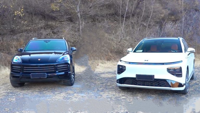 Porsche Cayenne et Xpeng G9 réunis lors du rapprochement entre Porsche et Xpeng