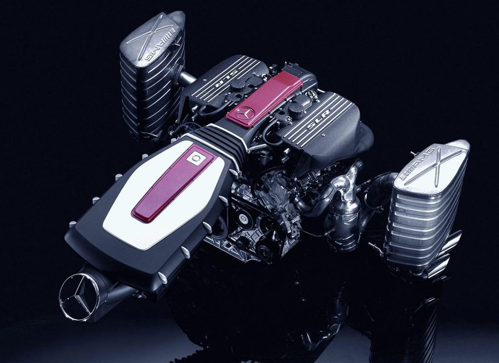 Moteur V8 5,4 litres compressé de la Mercedes SLR McLaren