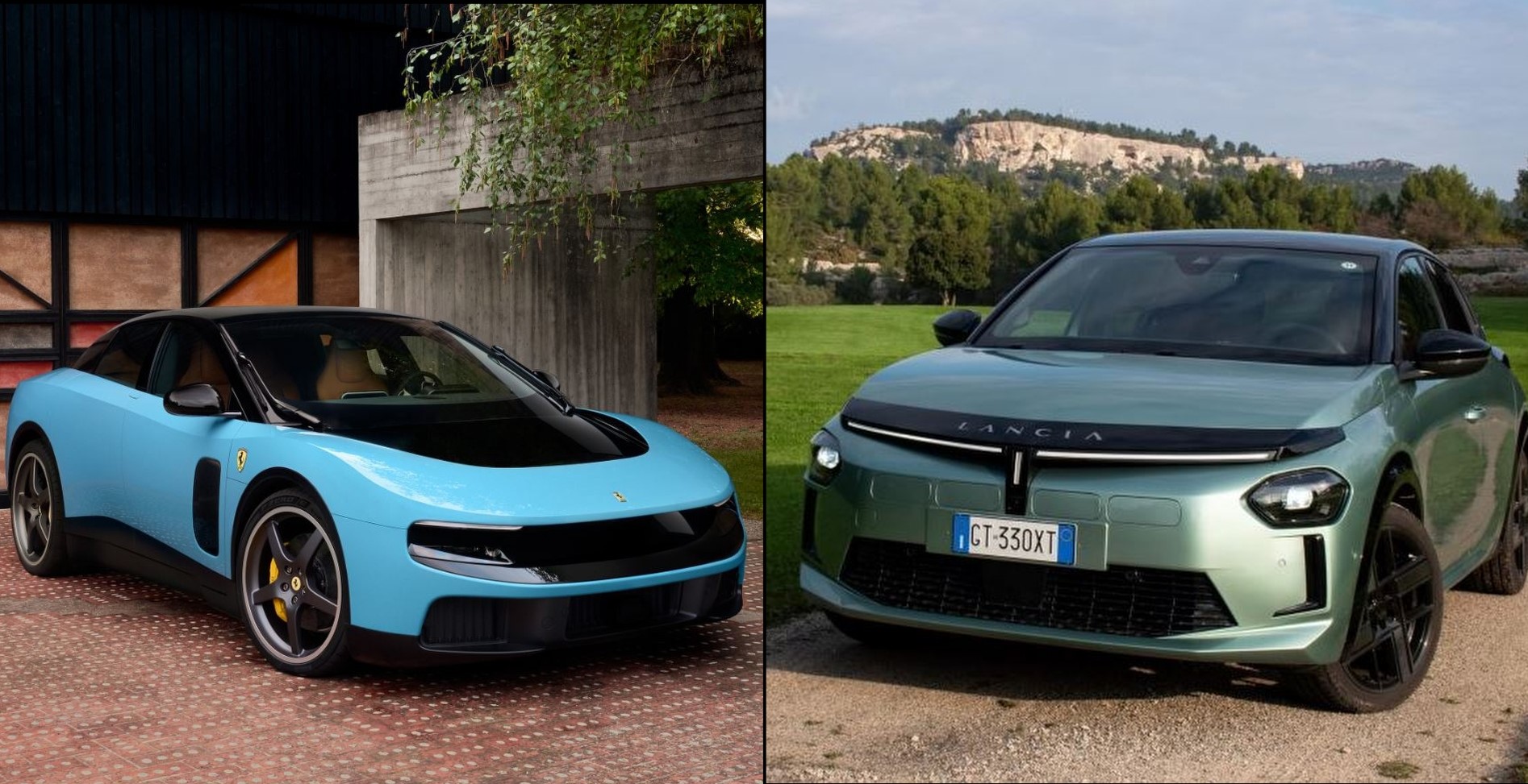 Ferrari Luce et Lancia Ypsilon illustrant la comparaison de leurs ventes en 2026