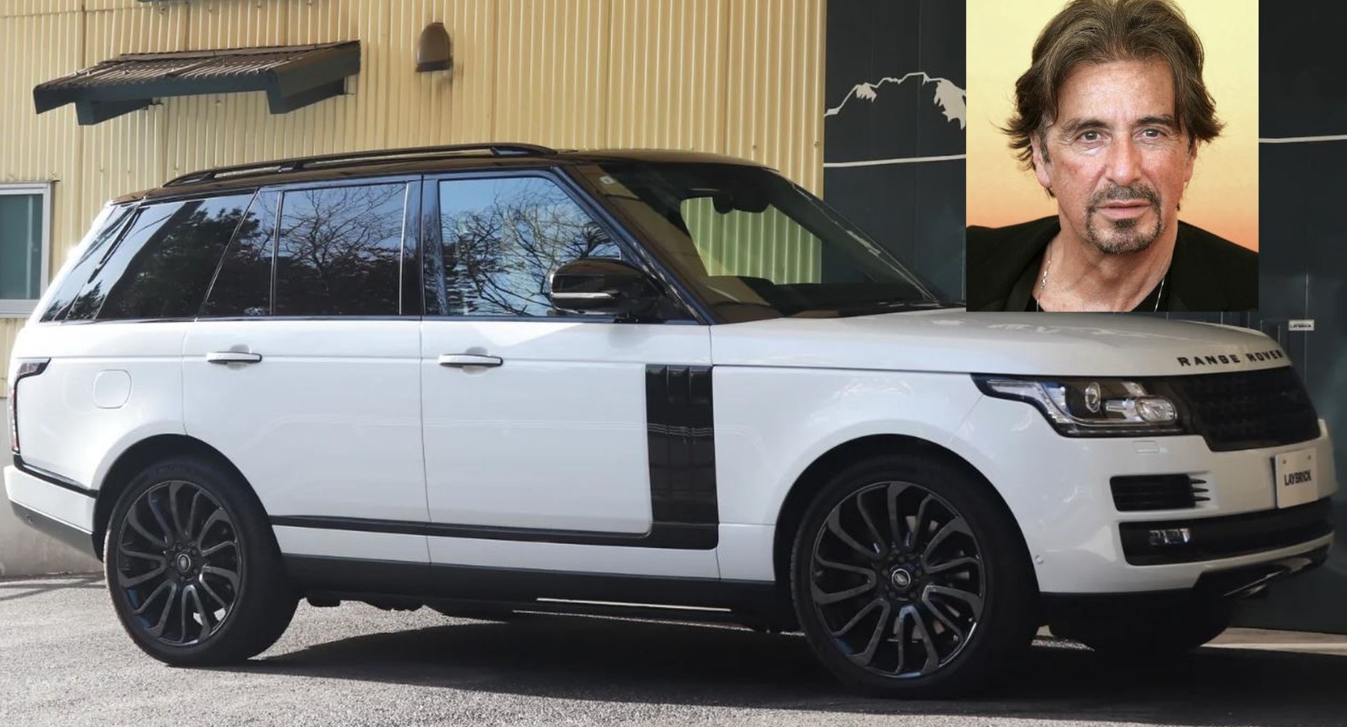 Al Pacino et le Range Rover blanc associé à ses voitures personnelles