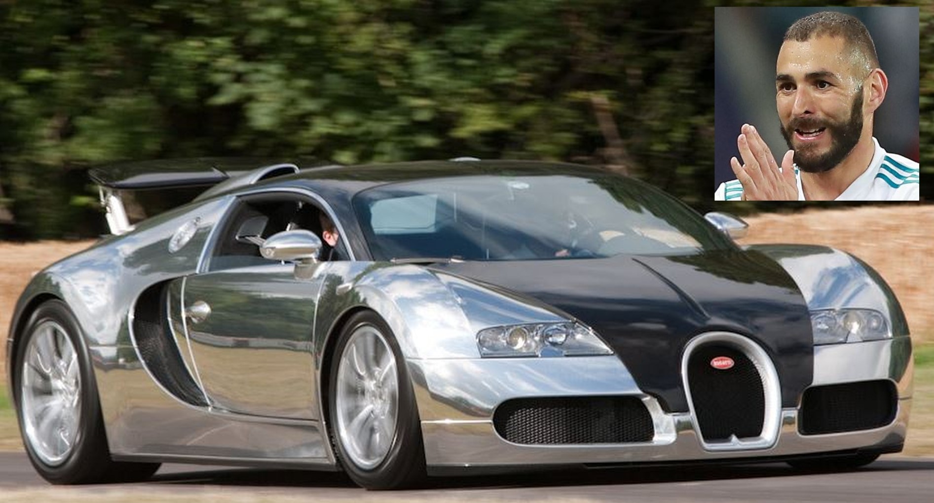 Karim Benzema et sa Bugatti Veyron 16.4 Pur Sang