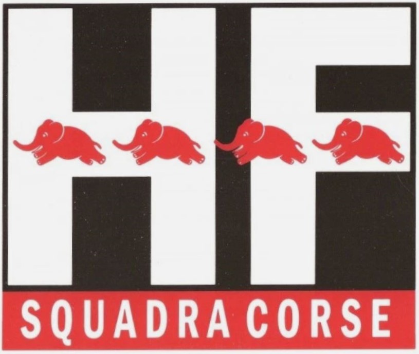Logo HF Squadra Corse avec les quatre Elefantini rouges